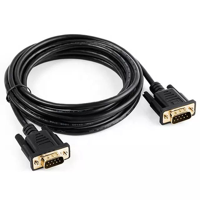 Cavo seriale RS232 DB9 a 9 pin da maschio a maschio per trasmissione dati video placcato in oro