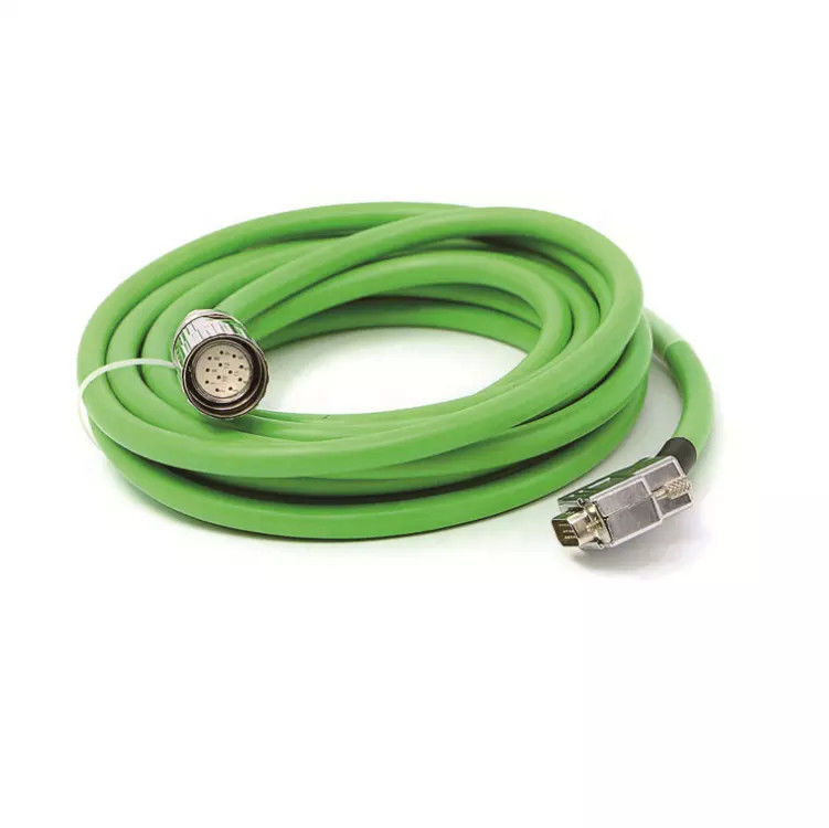 Cavo encoder IP67 M23 a 19 pin per servomotore in ottone nichelato