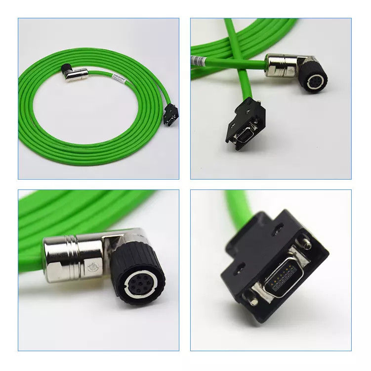 Cavo encoder IP67 M23 a 19 pin per servomotore in ottone nichelato