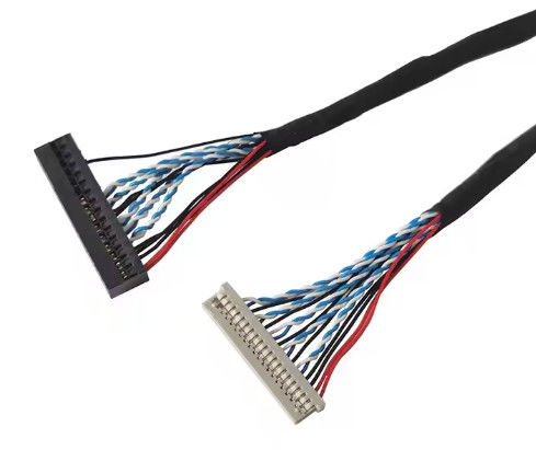 100% Test 1,25 mm 2,0 mm Pitch 20 30 40 Pin Connector LVDS Shielded Wire LCD Display Cable Assembly