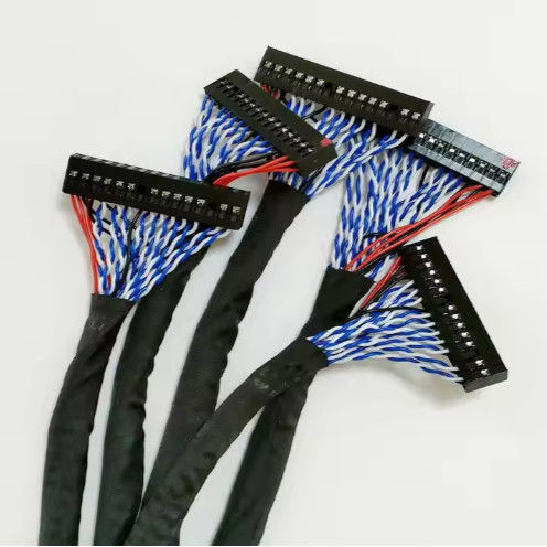 100% Test 1,25 mm 2,0 mm Pitch 20 30 40 Pin Connector LVDS Shielded Wire LCD Display Cable Assembly