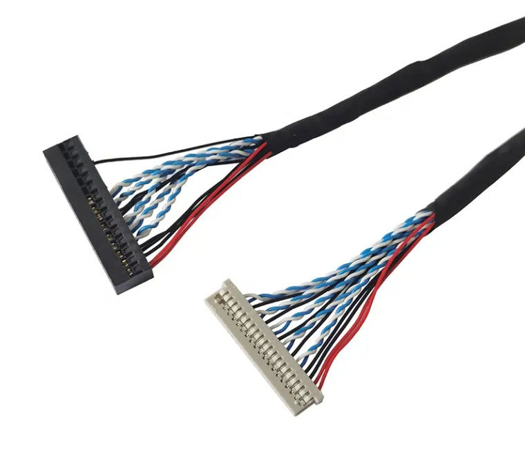 1.25mm 2.0mm Passo 20 30 40 Connettore Pin LVDS Cavo schermato Display LCD Assemblaggio cavi