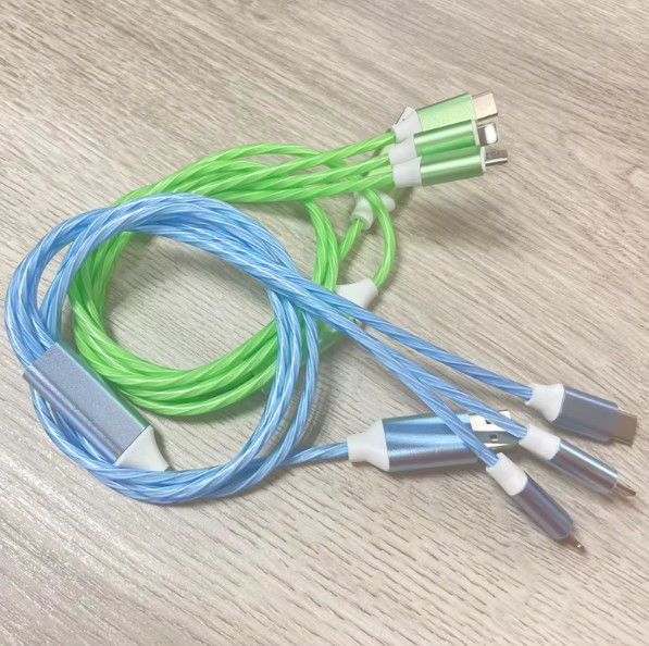 Prezzo di fabbrica vendita calda 3 in 1 cavo USB per illuminare di notte e trasferimento di data cavo luminoso