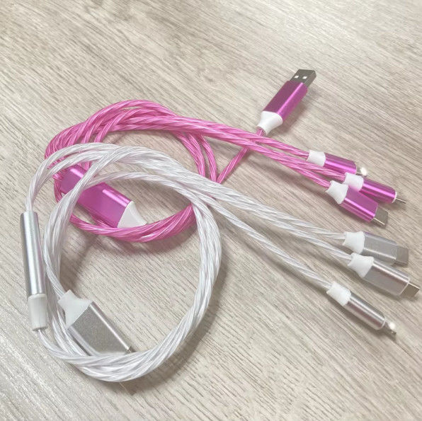 Prezzo di fabbrica vendita calda 3 in 1 cavo USB per illuminare di notte e trasferimento di data cavo luminoso