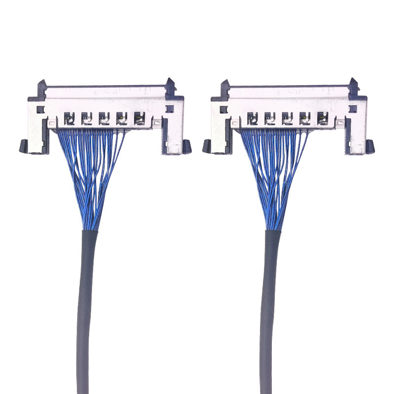 Cablaggi coassiali Lvds ultra-fini per display a LED con bloccaggio argentato, produttori di cablaggi affidabili