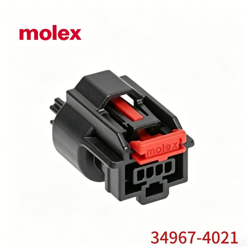 Molex 34967-4021 Cassa di connettore per auto a 4 pin nero con clip di blocco rosso, connettore Molex originale