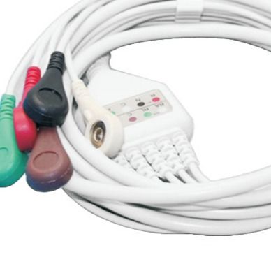 Pulsante ECG Cavo a scatto Cavo per elettrodi per terapia fisica OEM