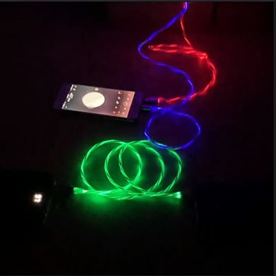Il carico veloce cabla 3 IN 1 tipo cavo infiammante di carico variopinto del fulmine del cavo di C 3A il LED USB