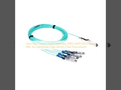 Assemblaggio cavi personalizzati ultraveloci 200G QSFP-DD in rame DAC per trasmissione dati a bassa potenza e alta densità